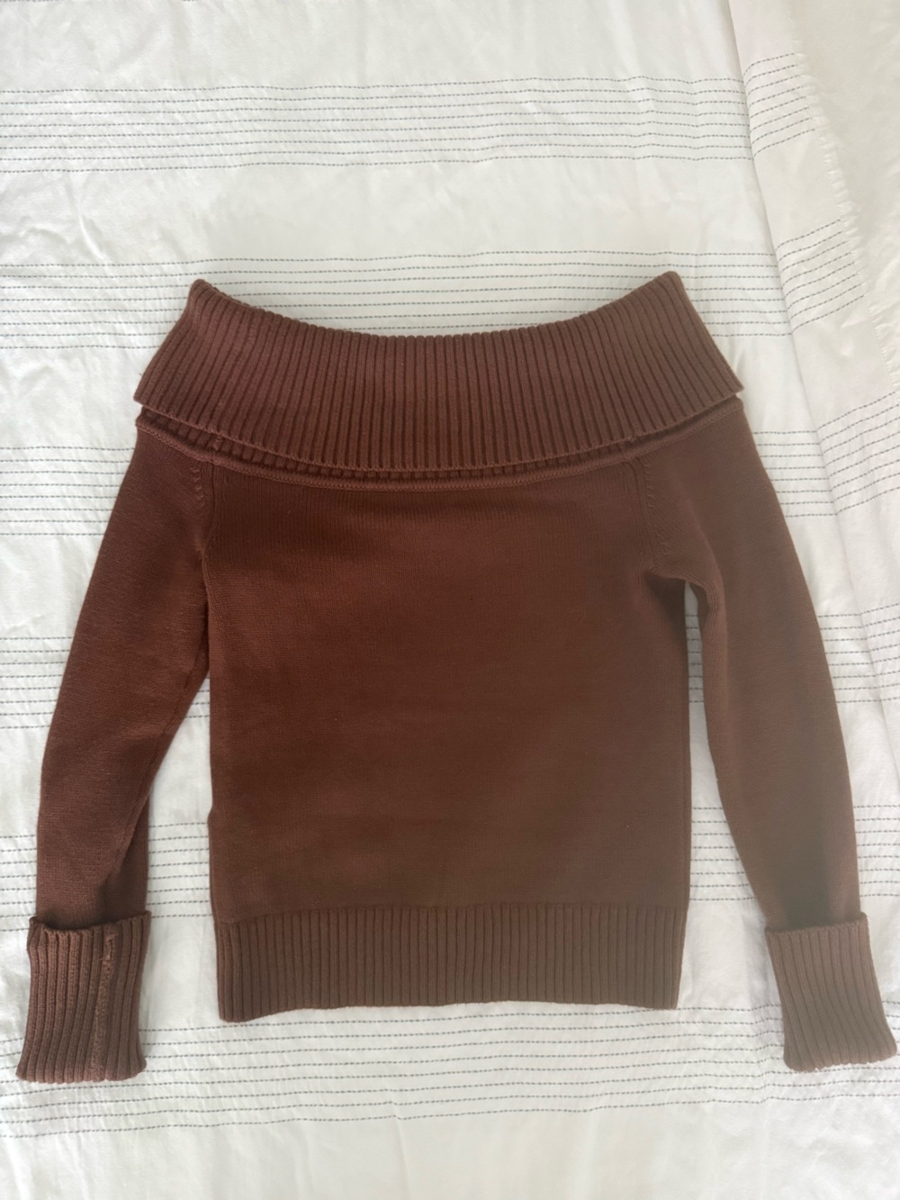 Sunday Best Off-the-Shoulder Sweater in Brown